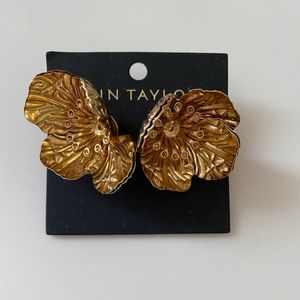 Ann Taylor Gold Petal Earrings
